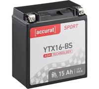 Motorradbatterie YTX16-BS AGM 12V 15Ah Motorrad Batterie Quad Akku YTX16-4 14Ah