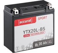 Motorradbatterie YTX20L-BS AGM 12V 20Ah Motorrad Batterie Akku YTX20L-4 18Ah