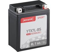 Accurat Motorradbatterie YTX7L-BS - 12V, 7Ah, 130A, rüttelfest, wartungsfrei - Starterbatterie, AGM Batterie in Erstausrüsterqualität für Rasentraktor, Roller, Motorrad, Quad