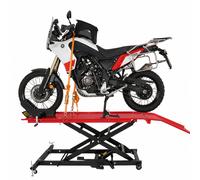 Motorradhebebühne Montagebühne Heber XL hydraulisch 560 kg Rampe in schwarz/rot