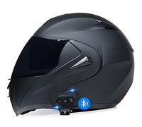 Motorradhelm Bluetooth Klapphelm Integralhelm Fullface Helm Rollerhelm Sturzhelm mit Doppelvisier Sonnenblende DOT/ECE Genehmigt für Damen Herren Erwachsene 12,S