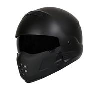 Motorradhelm Integralhelm Mit Sonnenblende Retro Motorrad Vollvisierhelm Rollerhelm Sturz Integralhelme Für Herren Damen ECEDOT Zertifiziert Schützende Motorradhelme K,XXXXL:67-68CM
