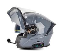 Motorradhelm mit Bluetooth Klapphelm Integralhelm Fullface Helm Sturzhelm mit Doppelvisier Sonnenblende DOT/ECE Rollerhelm Anti-UV für Damen Herren Erwachsene 4,XXXXL=67-68