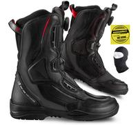SHIMA STRATO Motorradstiefel Herren und Damen - Motorrad Wasserdicht Stiefel Tourenstiefel Schuhe Männer Leder Schwarz (Damen, Vented, 36)