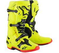 Motorradstiefel Alpinestars Tech 10 gelb fluo-schwarz-rot fluo 45,5