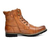 Motorradstiefel Ritterschuhe Herren Kunstleder Stiefel Doppelt Zips Lederstiefel