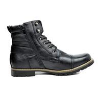 Motorradstiefel Ritterschuhe Herren Kunstleder Stiefel Doppelt Zips.Lederstiefel