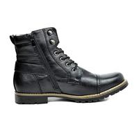 Motorradstiefel Ritterschuhe Herren Kunstleder Stiefel Doppelt Zips Lederstiefel