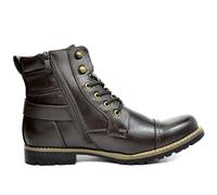 Motorradstiefel Ritterschuhe Herren Kunstleder Stiefel Doppelt Zips Lederstiefel