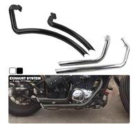 Motorräder Auspuff Schalldämpfer Motorradauspuff Komplettsystem Slash Cut Halldämpferrohr Dual Halldämpfer Drag Pipe Für Kawasaki Für EN800 Für VN800 FürVulcan S 800 Für VN400(Schwarz)