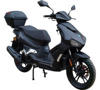 Motorroller ALPHA MOTORS "Mustang FI", schwarz (mattschwarz, schwarz), Motorroller, 85 km/h, mit USB-Anschluss, B:66,5cm H:133,5cm L:194cm (98913512-0) mattschwarz, schwarz