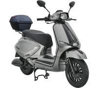 Motorroller ALPHA MOTORS "Napoli 125 ccm 85 km/h EURO 5+ (mit/ohne Topcase)", silber (silberfarben, schwarz, schwarz), Motorroller & Mofas, mit Topcase, 85 km/h, B:72cm H:117cm L:182cm (44600461-0) si