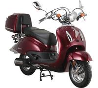 Motorroller ALPHA MOTORS "Retro Firenze", rot (weinrot, schwarz), Motorroller, 25 km/h, mit Lenkerschloss, im Retro-Look, B:85cm H:108,5cm L:189cm (91412341-0) weinrot, schwarz