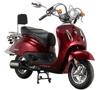Motorroller ALPHA MOTORS "Retro Firenze", rot (weinrot, schwarz), Motorroller, 45 km/h, im Retro-Look, B:85cm H:108,5cm L:189cm (60871923-0) weinrot, schwarz