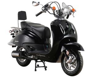Motorroller ALPHA MOTORS "Retro Firenze", schwarz (schwarz, schwarz), Motorroller, 85 km/h, im Retro-Look, B:88cm H:111cm L:187,5cm (73359843-0) schwarz, schwarz