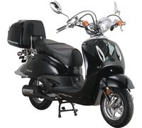 Motorroller ALPHA MOTORS "Retro Firenze", schwarz (schwarz, schwarz), Motorroller, 85 km/h, mit Lenkerschloss, B:85cm H:108,5cm L:189cm (34580554-0) schwarz, schwarz