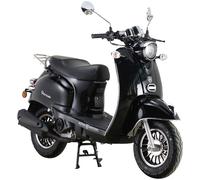 Motorroller ALPHA MOTORS "Venus", schwarz (schwarz, schwarz), Motorroller, 45 km/h, im Retro-Look, B:67cm H:115cm L:189cm (33518547-0) schwarz, schwarz
