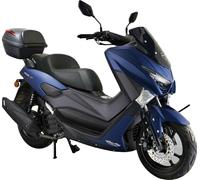 Motorroller GT UNION "MaxT 125", schwarz (blau metallic matt, schwarz), Motorroller, mit Topcase, 99 km/h, Wassergekühlter Motor, B:78cm H:113cm L:195cm (25309114-0) blau metallic matt, schwarz