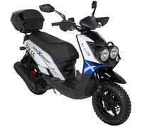 Motorroller GT UNION "PX55 Cross Conzept 125", blau (weiß, blau, schwarz, schwarz), Motorroller, 85 km/h, Luftgekühlter Motor, B:75cm H:115cm L:204cm (29302454-0) weiß, blau, schwarz, schwarz