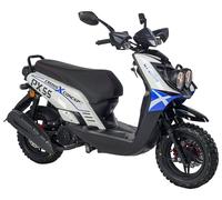 Motorroller GT UNION "PX55 Cross Conzept 125", blau (weiß, blau, schwarz, schwarz), Motorroller & Mofas, 85 km/h, Luftgekühlter Motor, B:75cm H:115cm L:204cm (64632048-0) weiß, blau, schwarz, schwarz