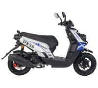 Motorroller GT UNION "PX55 Cross Conzept 25", blau (weiß, blau, schwarz, schwarz), Motorroller, 25 km/h, Luftgekühlter Motor, B:83cm H:112cm L:192cm (55357520-0) weiß, blau, schwarz, schwarz