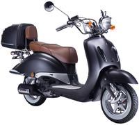 Motorroller GT UNION "Strada 25", schwarz, silberfarben, braun, Motorroller, 25 km/h, Luftgekühlter Motor, B:88cm H:111cm L:189cm (73830103-0) schwarz, silberfarben, braun