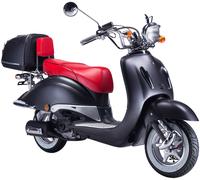 Motorroller GT UNION "Strada 45", schwarz, rot, Motorroller, 45 km/h, Luftgekühlter Motor, B:88cm H:111cm L:189cm (54309869-0) schwarz, rot