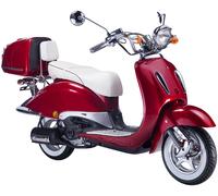 Motorroller GT UNION "Strada", rot, weiß, Motorroller, 85 km/h, im Retro-Look, B:88cm H:111cm L:188cm (20944903-0) rot, weiß