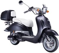 Motorroller GT UNION "Strada", schwarz, silberfarben, weiß, Motorroller, 85 km/h, im Retro-Look, B:88cm H:111cm L:188cm (11386968-0) schwarz, silberfarben, weiß