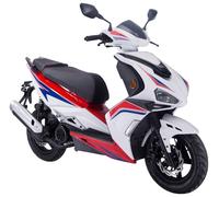 Motorroller GT UNION "Striker 125", weiß (weiß, schwarz), Motorroller, 85 km/h, Luftgekühlter Motor, B:72cm H:117cm L:188cm (28171541-0) weiß, schwarz