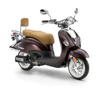 Motorroller LUXXON "LuXXon Cruiser Motorroller (45 km/h), 50 ccm", braun (coffee), Motorroller, ohne Topcase, 45 km/h, Euro 5, EFI, 2,9 PS, Retro-Design, Staufach, Roller, Scooter, Chopper, B:88cm H:1