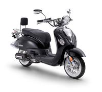 Motorroller LUXXON "LuXXon Cruiser Motorroller (45 km/h), 50 ccm", schwarz, Motorroller, ohne Topcase, 45 km/h, Euro 5, EFI, 2,9 PS, Retro-Design, Staufach, Roller, Scooter, Chopper, B:88cm H:109cm L: