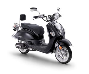 Motorroller LUXXON "LuXXon Cruiser Motorroller (45 km/h), 50 ccm", schwarz, Motorroller, ohne Topcase, 45 km/h, Euro 5, EFI, 2,9 PS, Retro-Design, Staufach, Roller, Scooter, Chopper, B:88cm H:109cm L: