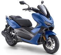 Motorroller LUXXON "Silvermax 125 (85 km/h), E5+, Maxi-Scooter, matt-anthrazit", blau (matt, blau), Motorroller, ohne Topcase, 85 km/h, Euro 5+, Windschild, CBS, USB-Anschluss, Maxi-Scooter, Keyless G