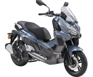 Motorroller PRIKE "PRIKE XDV 125, E5+, Adventure, ADV Roller", blau (blau, schwarz), Motorroller, ohne Topcase, 95 km/h, ABS, Windschutz, Heizgriffe, USB, EFI, digitales Display, B:78cm H:127cm L:196c