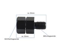 Motorroller Spiegel Adapter von M10 Rechtsgewinde auf M8 Linksgewinde