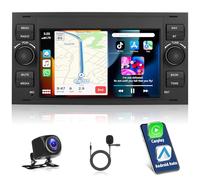 Motorsi 2+64G Android Autoradio für Ford Transit/Fiesta/Focus/Focus2/Galaxy/Mondeo mit Kabellosem Carplay/Android Auto, 7 Zoll Touchscreen Navi/WiFi/FM/RDS/SWC/Canbus/BT/EQ+AHD Kamera+Mic