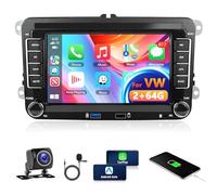 Motorsi 2GB+64GB Android Autoradio mit GPS Navi für VW Passat B6 T5 Golf 6 5 Polo 6R Tiguan T5 Jetta Seat Skoda - Carplay & Android Auto Radio WiFi FM RDS Mirror Link Bluetooth Canbus Rückfahrkamera