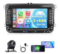 Motorsi 2GB+64GB Autoradio mit GPS Navi für VW Passat B6 T5 Golf 5 6 Polo 6R Tiguan T5 Jetta Seat Skoda, 7 Zoll Touchscreen Drahtlos Carplay Android Auto WiFi MirrorLink FM RDS Canbus Rückfahrkamera
