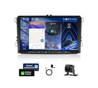 Motorsi 4GB+64GB Autoradio für VW Passat B6 T5 Golf 5 6 Polo 6R Tiguan T5 Jetta Seat Skoda mit Kabellosem Carplay, Android Auto GPS Bluetooth WiFi FM/RDS SWC Canbus EQ + AHD Rückfahrkamera