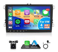 Motorsi 4GB+64GB Radio für VW Golf 5 6 7 t5 t6 Polo 6r Touran Tiguan 5n 7n 9n mit Kabellosem Carplay, Android Auto Autoradio Navi/WiFi/FM/RDS/SWC/Canbus/Bluetooth/EQ+AHD Kamera