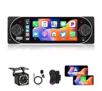 Motorsi Carplay Single Din Autoradio Bluetooth 5.2 Type-C, Wireless Android Auto 1 Din Car Stereo 5,1 Zoll IPS Touchscreen, Unterstützung MirrorLink, FM Radio, USB, AUX, Laden, SWC + Rückfahrkamera