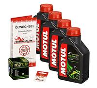 Motul 10W-40 Öl + HiFlo Ölfilter für Yamaha XJR 1300 /SP/Racer, 99-15, RP02 RP06 RP10 RP19 - Ölwechselset inkl. Motoröl, Filter, Dichtring