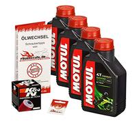 Motul 10W-40 Öl + K&N Ölfilter für Yamaha FJ 1200, 86-94, 1XJ 3CW 3YA - Ölwechselset inkl. Motoröl, Filter, Dichtring