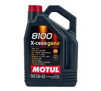 Motul 8100 X-Cess 5W40 Motorenöl, Ganzjahresöl mit hoher HTHS-Viskosität, 5 l - Kanister
