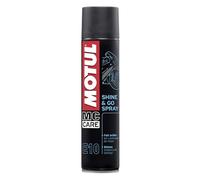Motul Reinigungspray auf Silikonbasis, Kunststoffpflege, Farbauffrischung und Glanz für Kunststoffoberflächen innen und außen, Für alle Motorräder, MC Care Shine & Go E10, Sprühdose, 400 ml