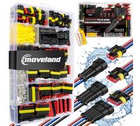 moveland kfz Stecker 808PCS - Schnell kfz Steckverbinder Wasserdicht 1/2/3/4/5/6 Polig - Dicht Stecker kfz für Auto, LKW, Boot, Motorrad(Anwendbarer Kabeldurchmesser: 1.5mm², 300V, 12A)