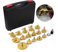 MRCARTOOL 17PCS KFZ Bremsenentlüftungsgerät Adapter Set für Auto Bremsenentlüfter mit 16 Bremsenentlüfter und 1 Schnellkupplung, Hauptbremszylinder-Entlüftungs-Werkzeugsatz für Meisten Fahrzeuge