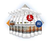 MRM CHEMICALS - Rostumwandler & Rostentferner Spray 8 x 1L - Für Metall, Stahl & Gusseisen - Rostschutz & Korrosionsschutz mit Phosphat - Auto, Boot, Schiff, Fahrradkette, Werkzeug