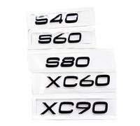 MSEURO 3D-ABS-Emblem-Aufkleber, schwarz, passend for Volvo-Buchstaben auf dem Kofferraum XC60 XC90 S60 V40 V50 V60 C30 S80 S40 XC40 XC70 S90 Zubehör (Color : Noir, Size : XC60)